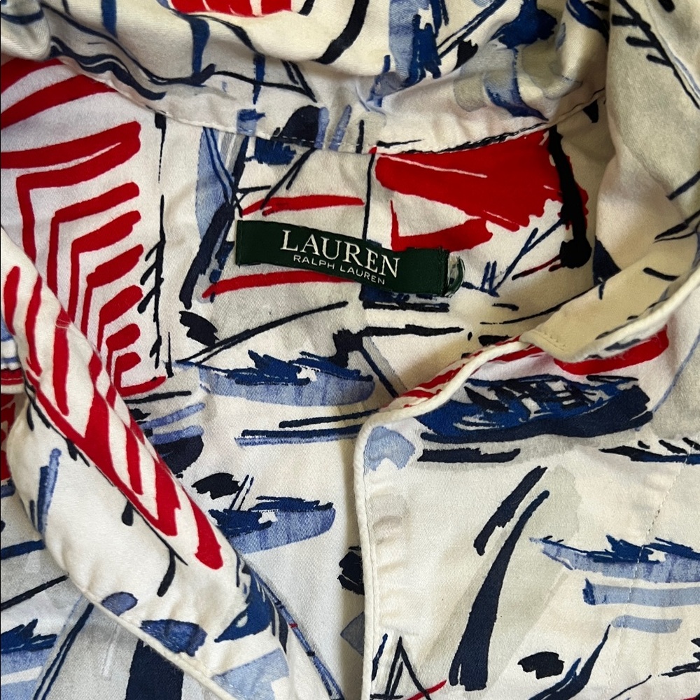 Ralph Lauren Nautical Womens Pajama Set - Red, Blue, White - Picture 2 of 4